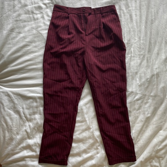 Maroon PinStripped Trousers - Picture 1 of 3